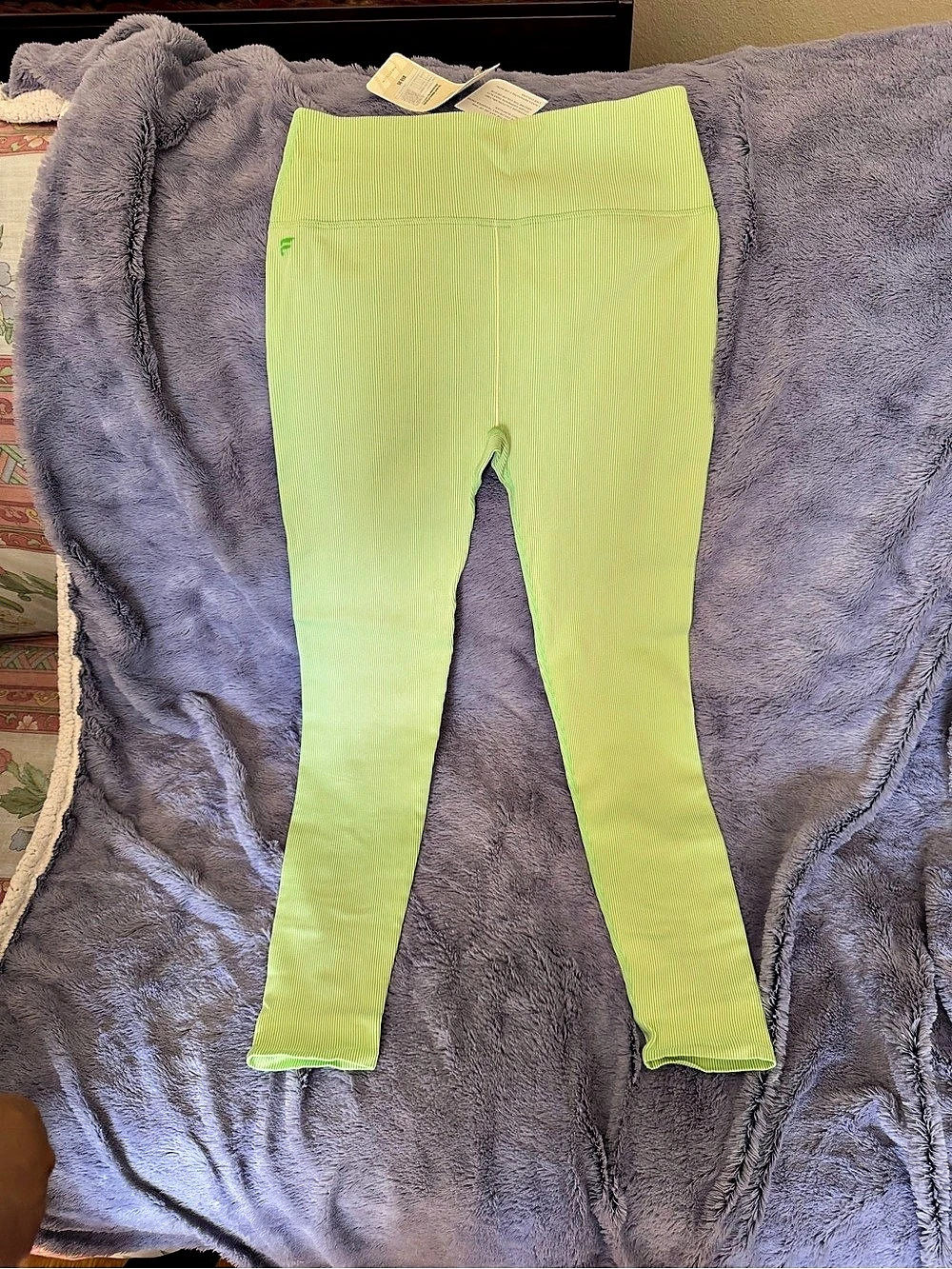 Fabletics High-Waisted Seamless Rib Legging Green Medium